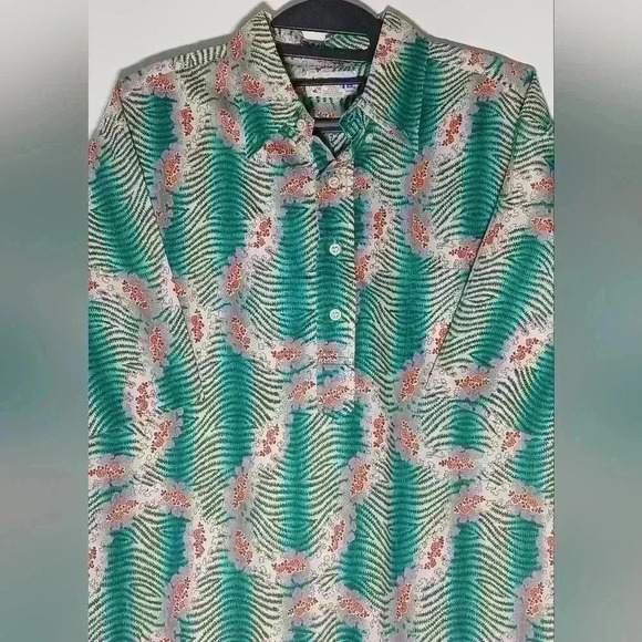 VINTAGE REYN SPOONER HAWAIIAN FLORAL HALF BUTTON PULLOVER SHIRT. - Picture 3 of 5